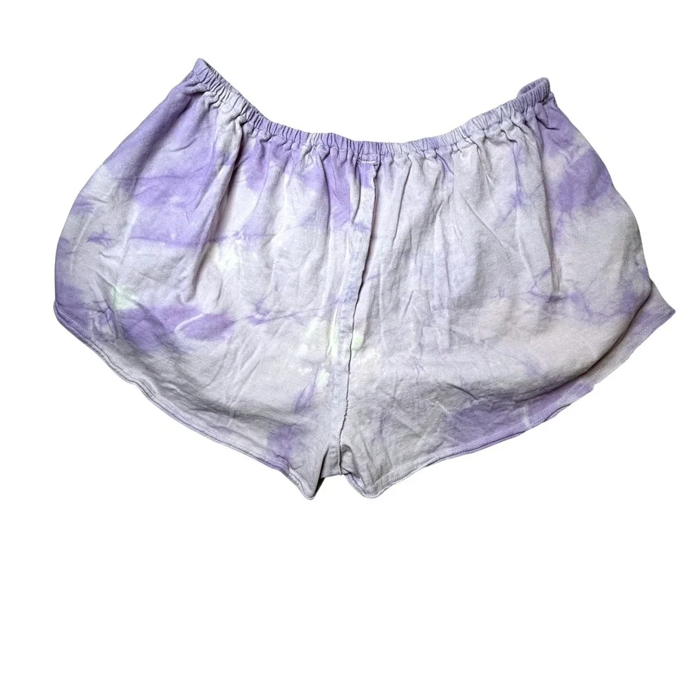 Free People Intimately Lounge Shorts Womens Medium Purple Tie Dye Oversized‎